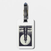 Étiquette À Bagage Phare de Fire Island New York Moon (Dos Vertical)