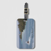 Étiquette À Bagage Phare de Nassau Bahamas, bateau, (Devant Vertical)