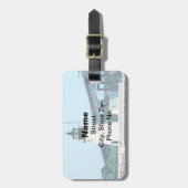 Étiquette À Bagage Phare, pont et bateaux, Newport, RI (Devant Vertical)