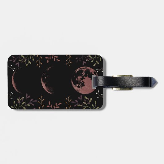 Étiquette À Bagage Phases de lune foncée (Dos horizontal)
