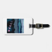 Étiquette À Bagage Phases de lune rose Paysage (Devant horizontal)