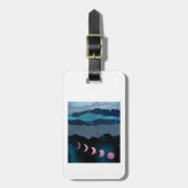 Étiquette À Bagage Phases de lune rose Paysage (Devant Vertical)