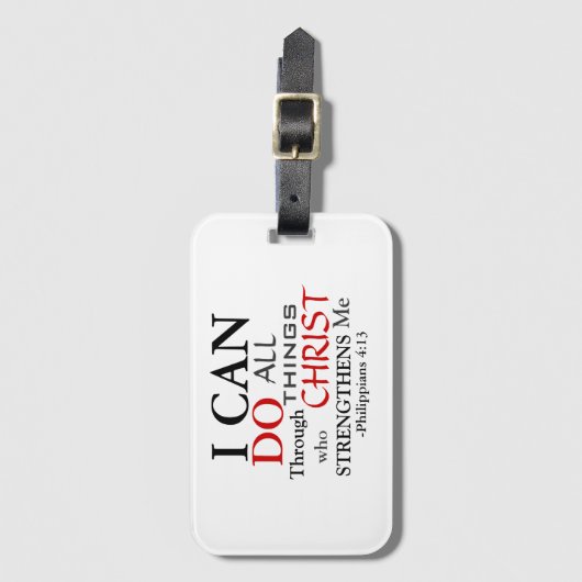 ÉTIQUETTE À BAGAGE PHILIPPIENS 4:13 (Devant Vertical)
