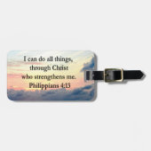 ÉTIQUETTE À BAGAGE PHILIPPIENS 4:13 CONCEPTION DU SOLEIL (Devant horizontal)