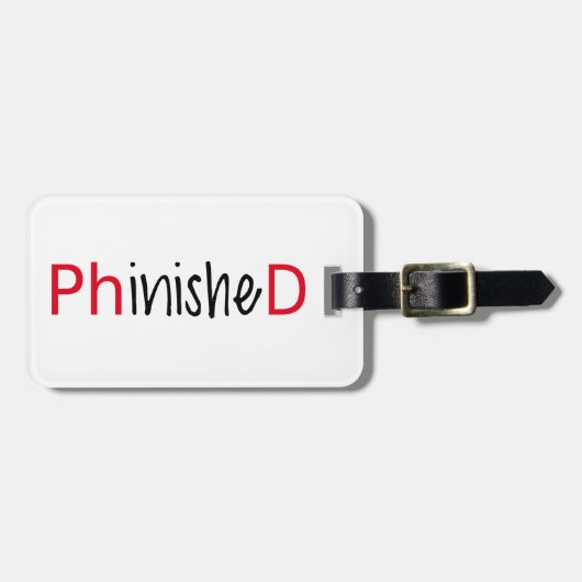 Étiquette À Bagage Phinished, l'art de mot, conception des textes (Devant horizontal)
