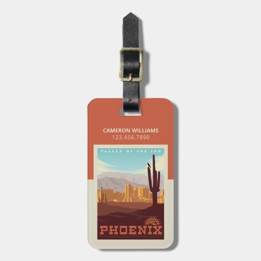 Étiquette À Bagage Phoenix, Arizona (Devant Vertical)