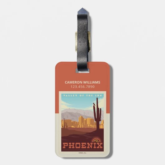 Étiquette À Bagage Phoenix, Arizona (Dos Vertical)