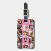 Étiquette À Bagage Photo Collage Pink Travel (Devant Vertical)