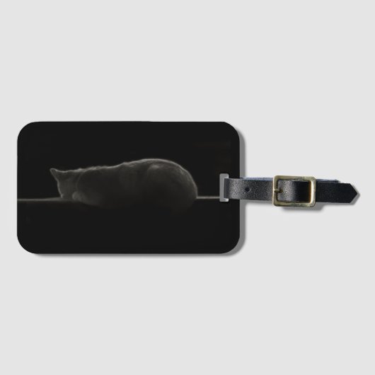Étiquette À Bagage Photo de chat Silhouette (Devant Horizontal)