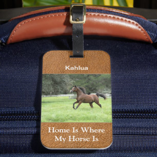 Étiquette À Bagage Photo de cheval personnalisé élégant
