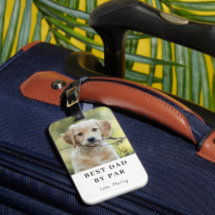 Étiquette À Bagage Photo de chien personnalisée Meilleur Papa Par Par