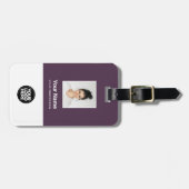 Étiquette À Bagage Photo de l'employé, Code barre, Logo, Nom (Devant horizontal)