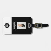 Étiquette À Bagage Photo de l'employé, Code barre, Logo, Nom (Devant horizontal)