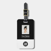 Étiquette À Bagage Photo de l'employé, Code barre, Logo, Nom (Devant Vertical)