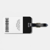 Étiquette À Bagage Photo de l'employé, Code barre, Logo, Nom (Dos horizontal)