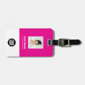 Étiquette À Bagage Photo de l'employé, Code barre, Logo, Nom (Devant horizontal)