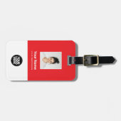 Étiquette À Bagage Photo de l'employé, Code barre, Logo, Nom (Devant horizontal)