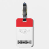 Étiquette À Bagage Photo de l'employé, Code barre, Logo, Nom (Dos Vertical)