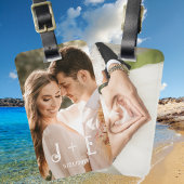 Étiquette À Bagage Photo de mariage élégante