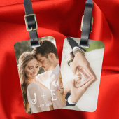 Étiquette À Bagage Photo de mariage élégante