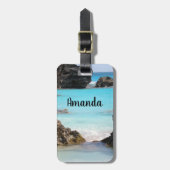 Étiquette À Bagage Photo de Tropical Island Coast & Sea (Devant Vertical)