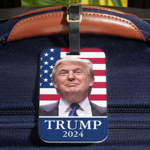 Étiquette À Bagage Photo Donald Trump - Président 2024