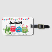 Étiquette À Bagage Photo Enfants Monstres (Devant Horizontal)