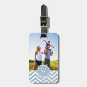 Étiquette À Bagage Photo et monogramme faits sur commande Chevron
