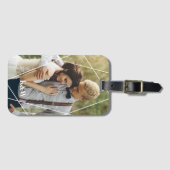 Étiquette À Bagage Photo et monogramme modernes (Devant Horizontal)