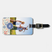 Étiquette À Bagage Photo faite sur commande et rouge et marine de (Devant horizontal)