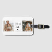 Étiquette À Bagage Photo & Love You Dad Cadeau (Devant Horizontal)