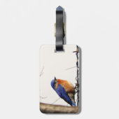 Étiquette À Bagage Photo orientale d'oiseau bleu (Dos Vertical)
