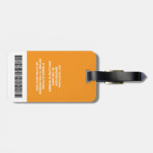 Étiquette À Bagage Photo personnalisée de l'employé, Code barre, Logo (Dos horizontal)