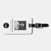 Étiquette À Bagage Photo personnalisée de l'employé, Code barre, Nom  (Devant horizontal)