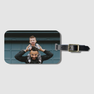 Étiquette À Bagage Photo personnalisée Meilleur papa jamais