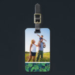 Étiquette À Bagage Photo personnalisée Motif Feuille Tropical<br><div class="desc">Plantes & Fleurs | motif tendance tropicale avec feuilles de palmiers exotiques. © et ® Bigstock® - Tous droits réservés.</div>