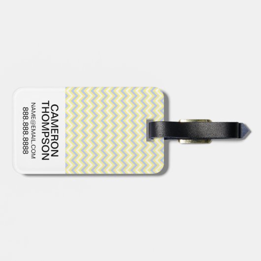 Étiquette À Bagage Photo personnalisée Pastel Chevron Motif (Dos horizontal)