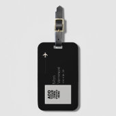 Étiquette À Bagage photo personnalisée voyage noir (Devant Vertical)
