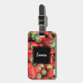 Étiquette À Bagage Photo Red Juicy Strawberries (Devant Vertical)
