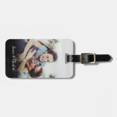 Étiquette À Bagage Photo simple et moderne en couple (Devant horizontal)