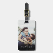 Étiquette À Bagage Photo simple et moderne en couple (Devant Vertical)