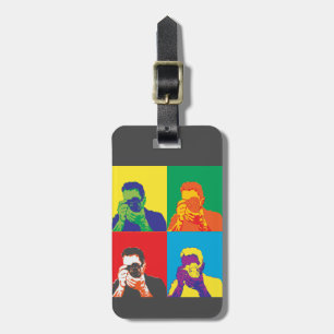 Étiquette À Bagage Photographe Couleurs Vives Pop Art Appareil Photo