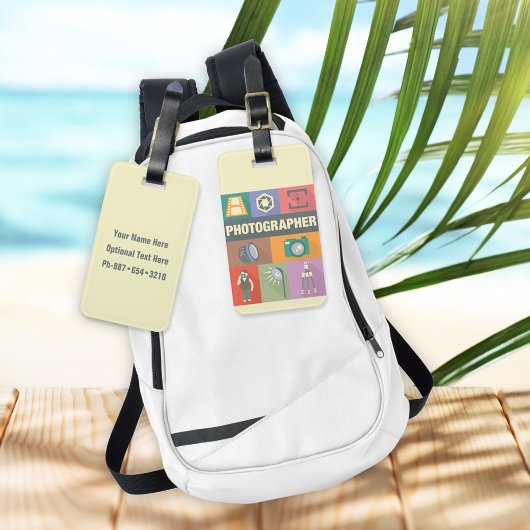 Étiquette À Bagage Photographe Professionnel Iconique Conçu