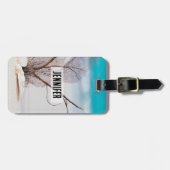 Étiquette À Bagage Photographie de Coquillages sur une plage de sable (Devant horizontal)