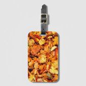 Étiquette À Bagage Photographie - feuilles d'automne sèches + vos idé (Devant Vertical)