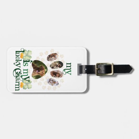 Étiquette À Bagage Photos personnalisées Chien St Patrick's Day Parti (Devant horizontal)