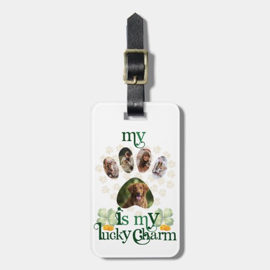 Étiquette À Bagage Photos personnalisées Chien St Patrick's Day Parti (Devant Vertical)