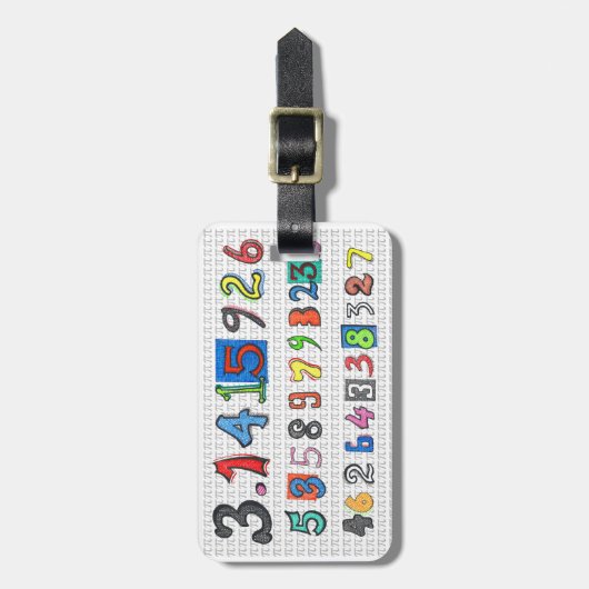 Étiquette À Bagage Pi coloré (Devant Vertical)