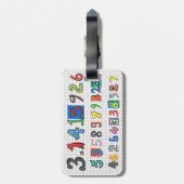 Étiquette À Bagage Pi coloré (Dos Vertical)