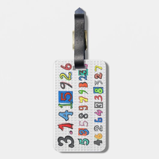 Étiquette À Bagage Pi coloré (Dos Vertical)